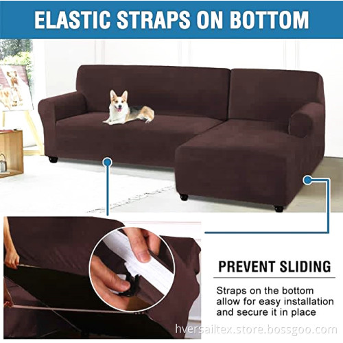 Velvet Corner Dyed L-Shaped Anti-Slip Sectional Slipcovers